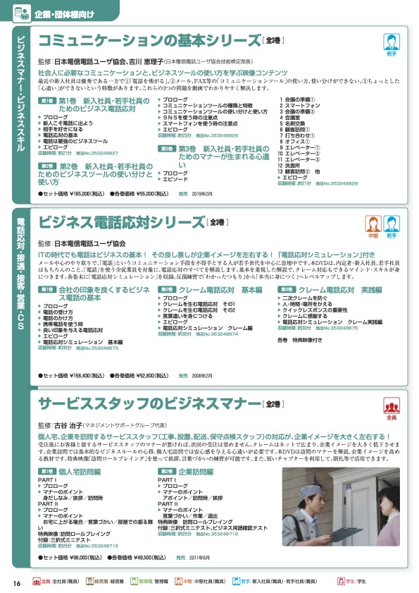 サービススタッフのビジネスマナー［全2巻］